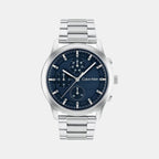 Sport Men Quartz Blue Dial Chronograph Stainless Steel Watch 25200208