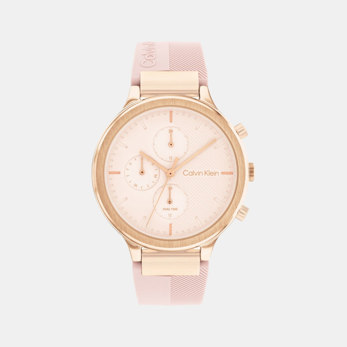 Energize Women Quartz Gold Dial Multi-Function Silicone Watch 25200243