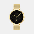 Minimalistic T-Bar Women Quartz Black Dial Chronograph Mesh Watch 25200287