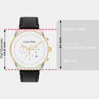 Ck Impressive Men Quartz White Dial Chronograph Leather Watch 25200299