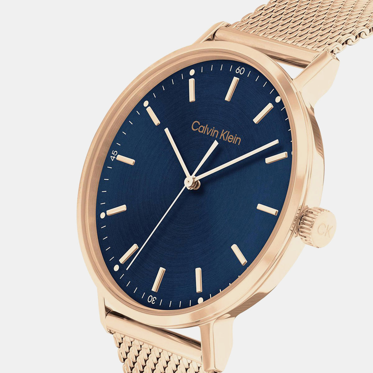 Modern Men Quartz Blue Dial Analog Mesh Watch 25200314