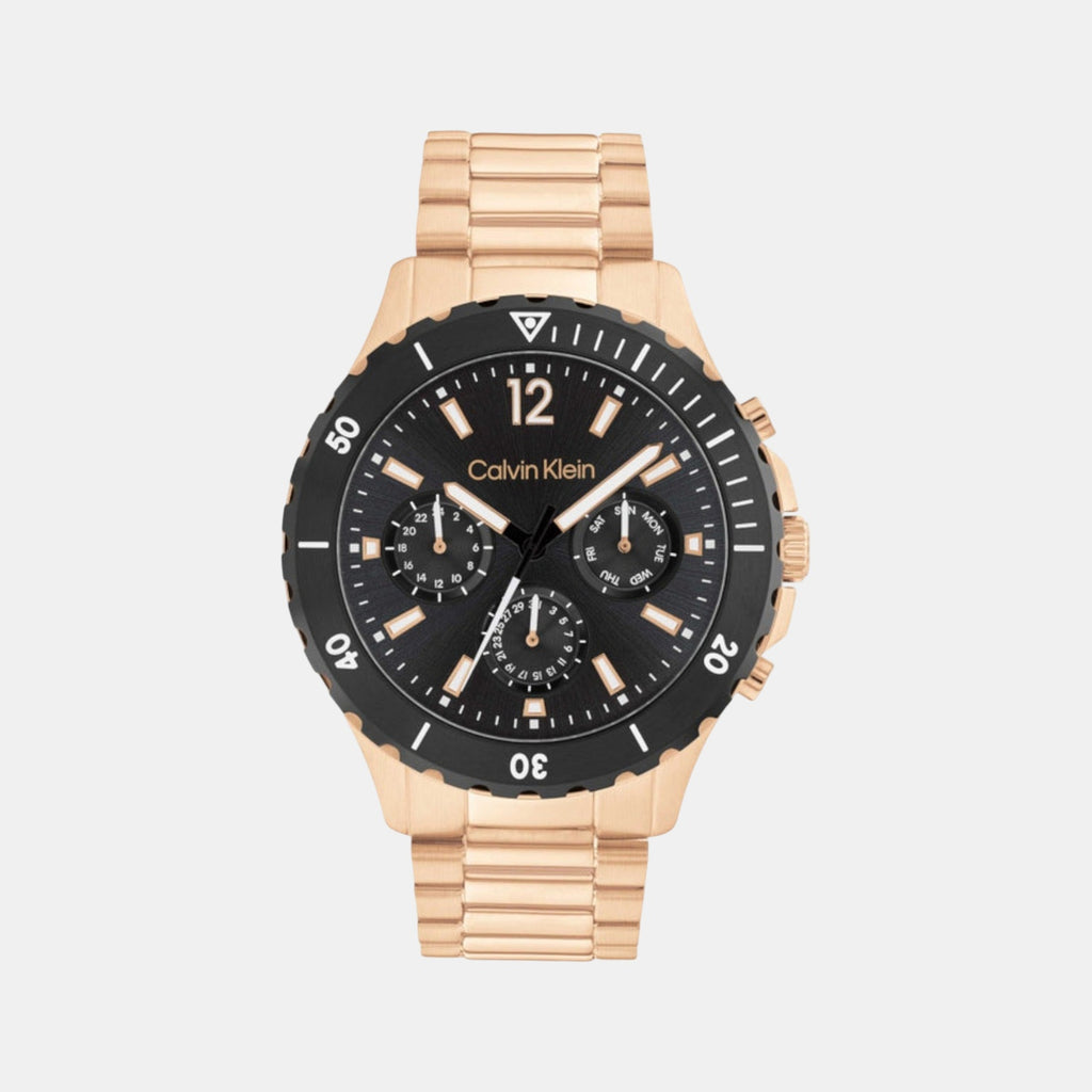 Sport Men Quartz Black Dial Chronograph Stainless Steel Watch 25200315