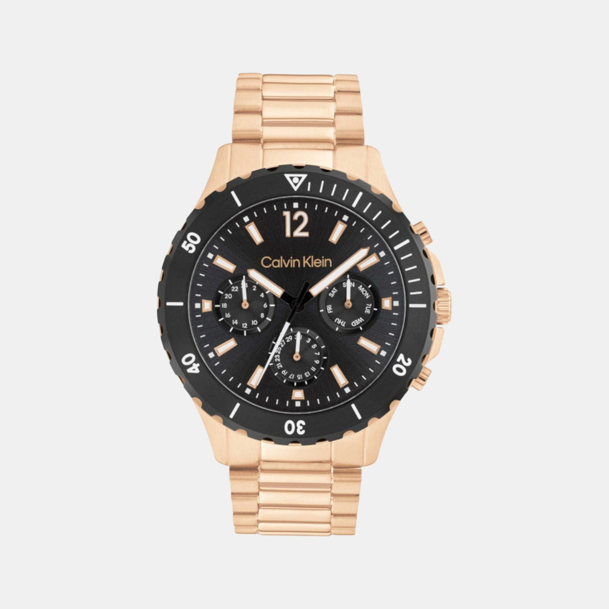 Sport Men Quartz Black Dial Multi-Function Stainless Steel Watch 25200315