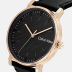 Ck Slate Men Quartz Black Dial Analog Leather Watch 25200318