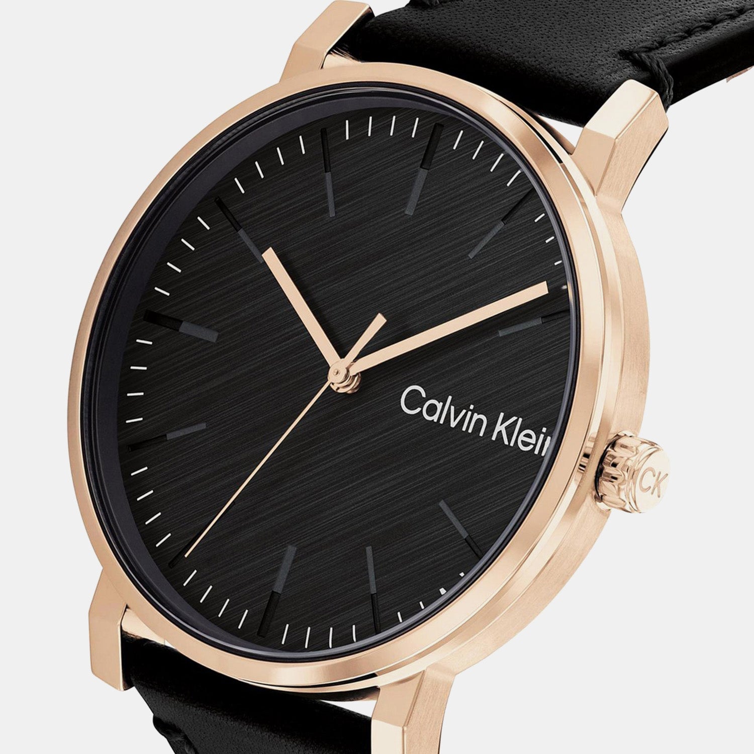 Ck Slate Men Quartz Black Dial Analog Leather Watch 25200318