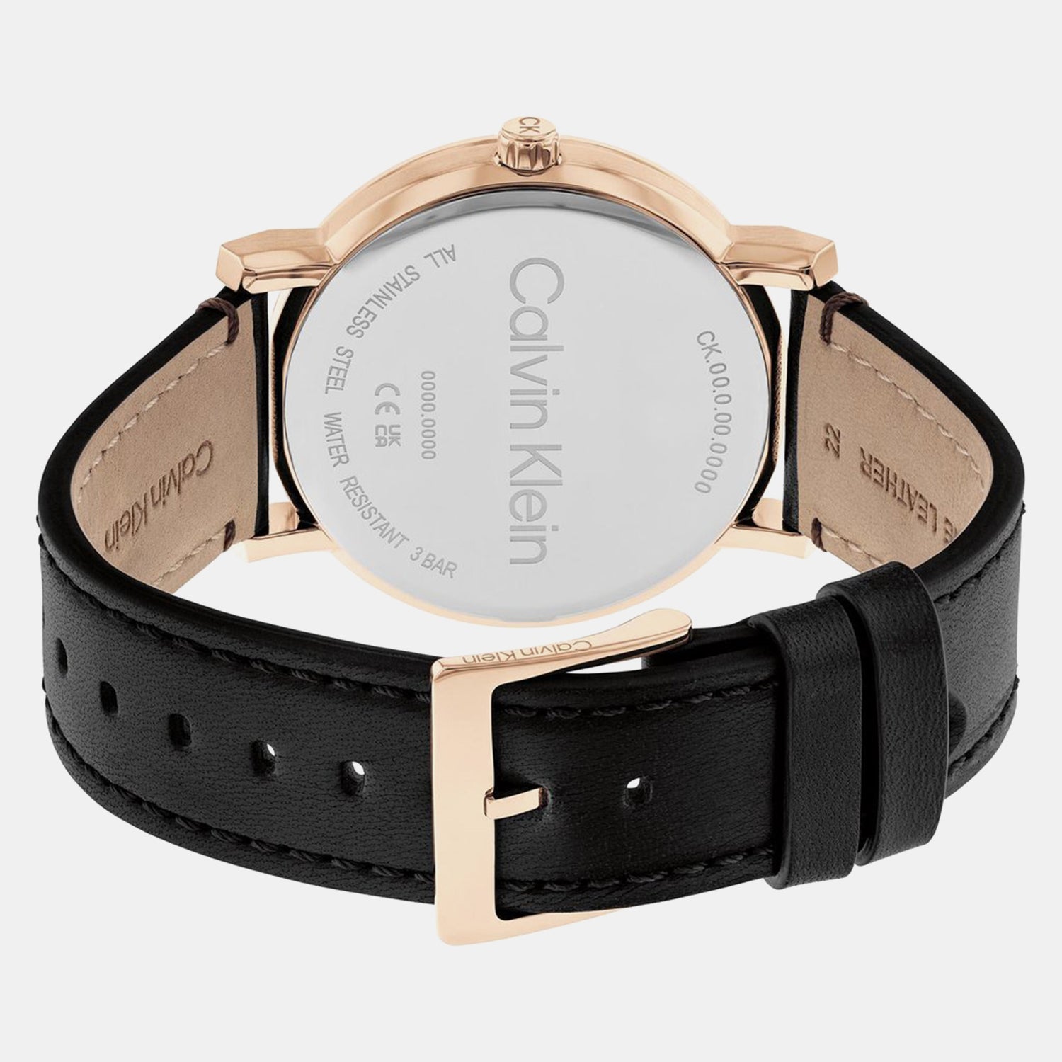 Ck Slate Men Quartz Black Dial Analog Leather Watch 25200318