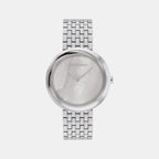 Twisted Bezel Women Quartz Mother Of Pearl Dial Analog Stainless Steel Watch 25200320