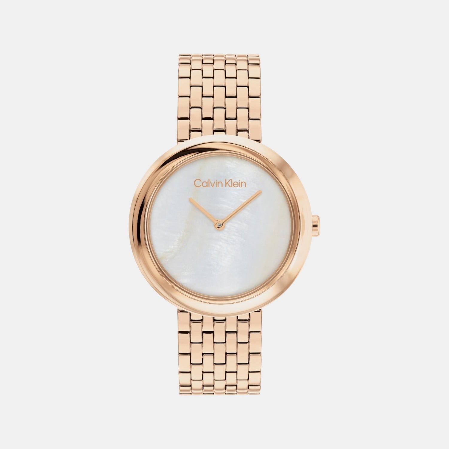 Twisted Bezel Women Quartz Mother Of Pearl Dial Analog Stainless Steel Watch 25200322