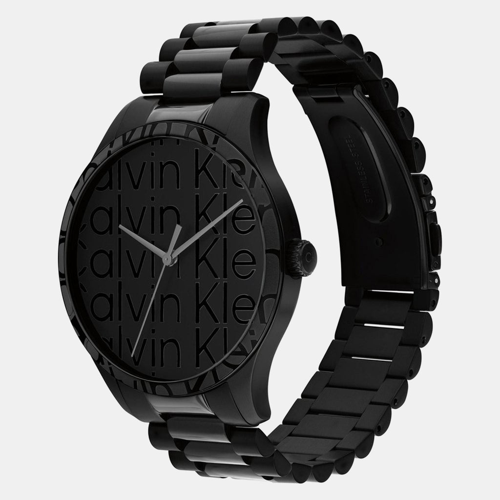 Iconic Unisex Quartz Black Dial Analog Stainless Steel Watch 25200344