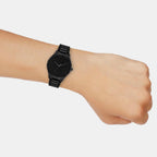 Iconic Unisex Quartz Black Dial Analog Stainless Steel Watch 25200344