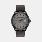 Define Men Quartz Grey Dial Analog Leather Watch 25200355