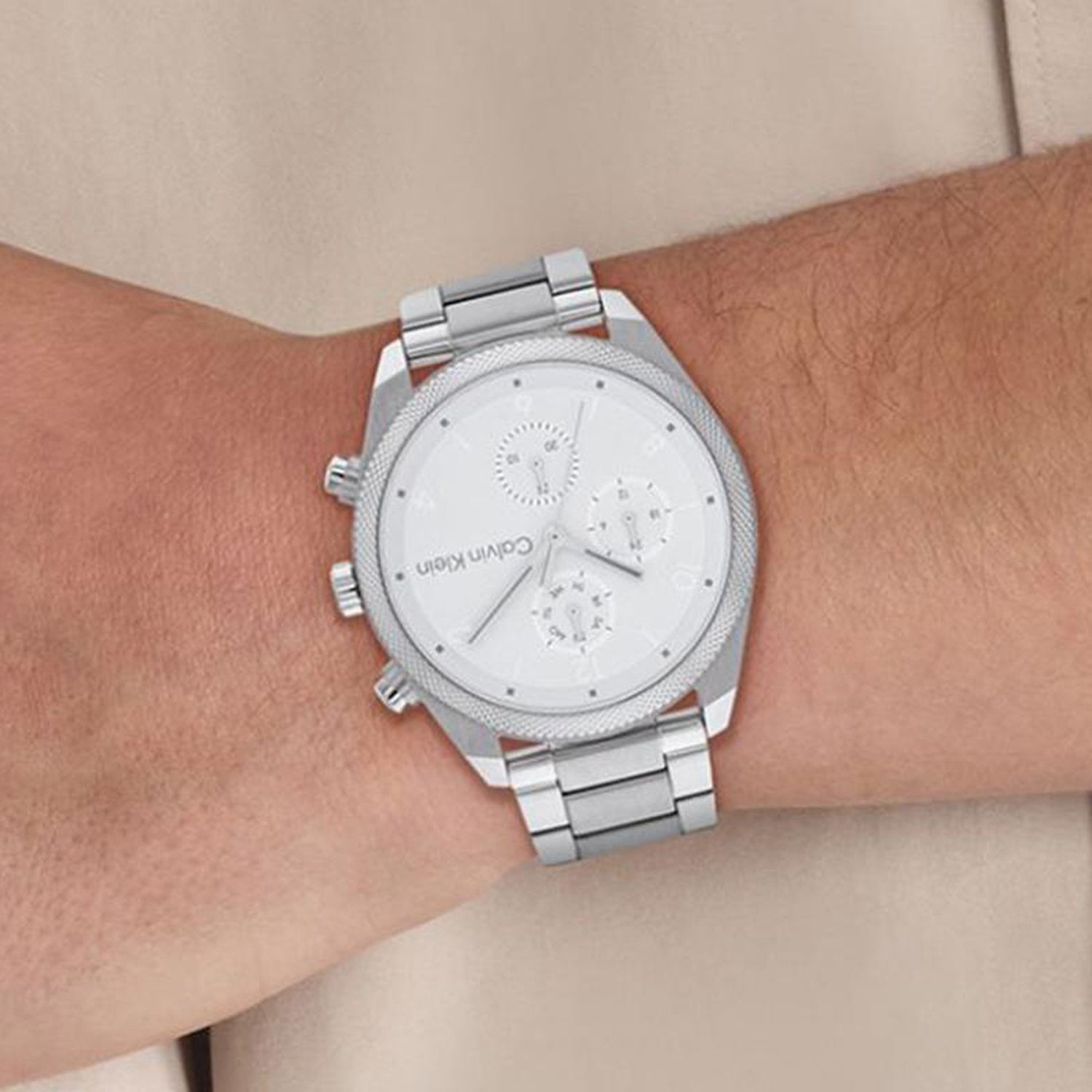 Impact Men Quartz Silver Dial Chronograph Stainless Steel Watch 25200356