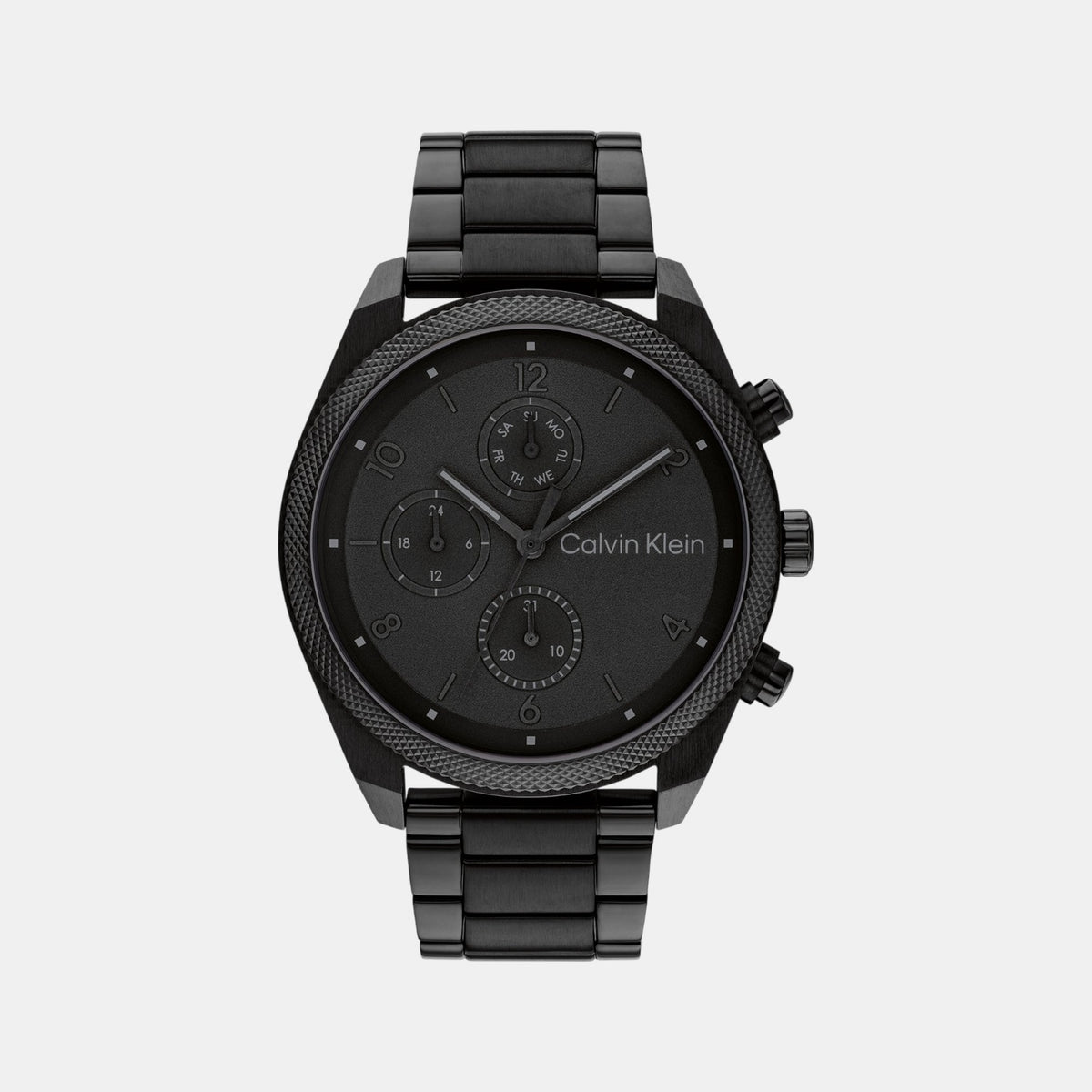 Impact Men Quartz Black Dial Multi-Function Stainless Steel Watch 25200359