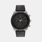 Impact Men Quartz Black Dial Chronograph Leather Watch 25200364