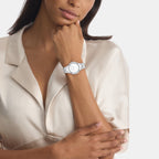 Women Quartz White Dial Analog Stainless Steel Watch 25200365