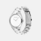 Women Quartz White Dial Analog Stainless Steel Watch 25200365