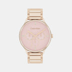 Ck Dress Women Quartz Pink Dial Multi-Function Stainless Steel Watch 25200370