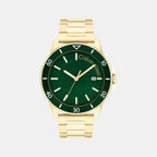 Aqueous Men Quartz Green Dial Analog Stainless Steel Watch 25200383