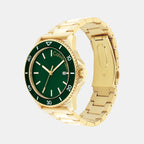 Aqueous Men Quartz Green Dial Analog Stainless Steel Watch 25200383
