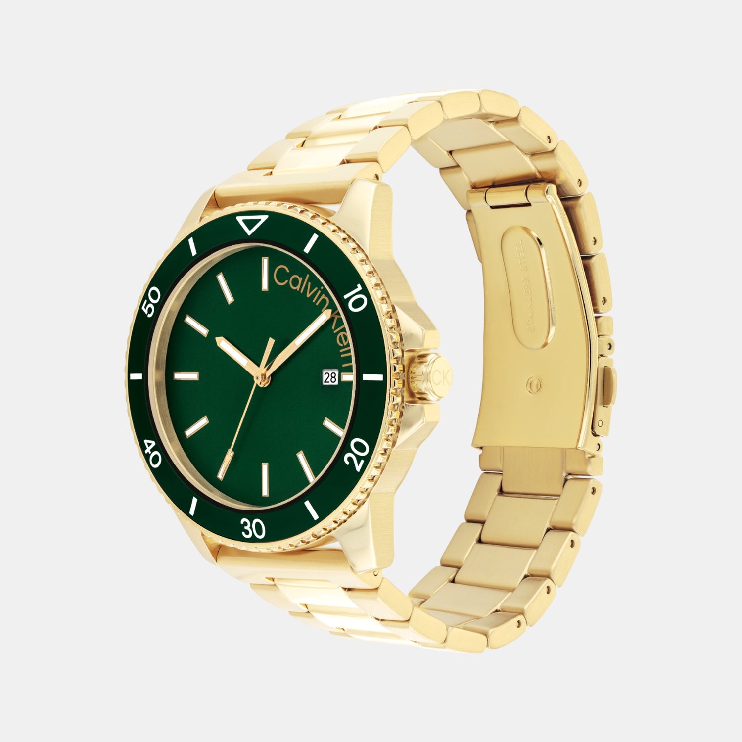 Aqueous Men Quartz Green Dial Analog Stainless Steel Watch 25200383