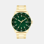 Aqueous Men Quartz Green Dial Analog Stainless Steel Watch 25200383