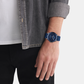 Aqueous Men Quartz Navy Dial Analog Silicone Watch 25200384