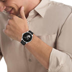 Ck Esteem Men Automatic Black Dial Multi-Function Leather Watch 25200388