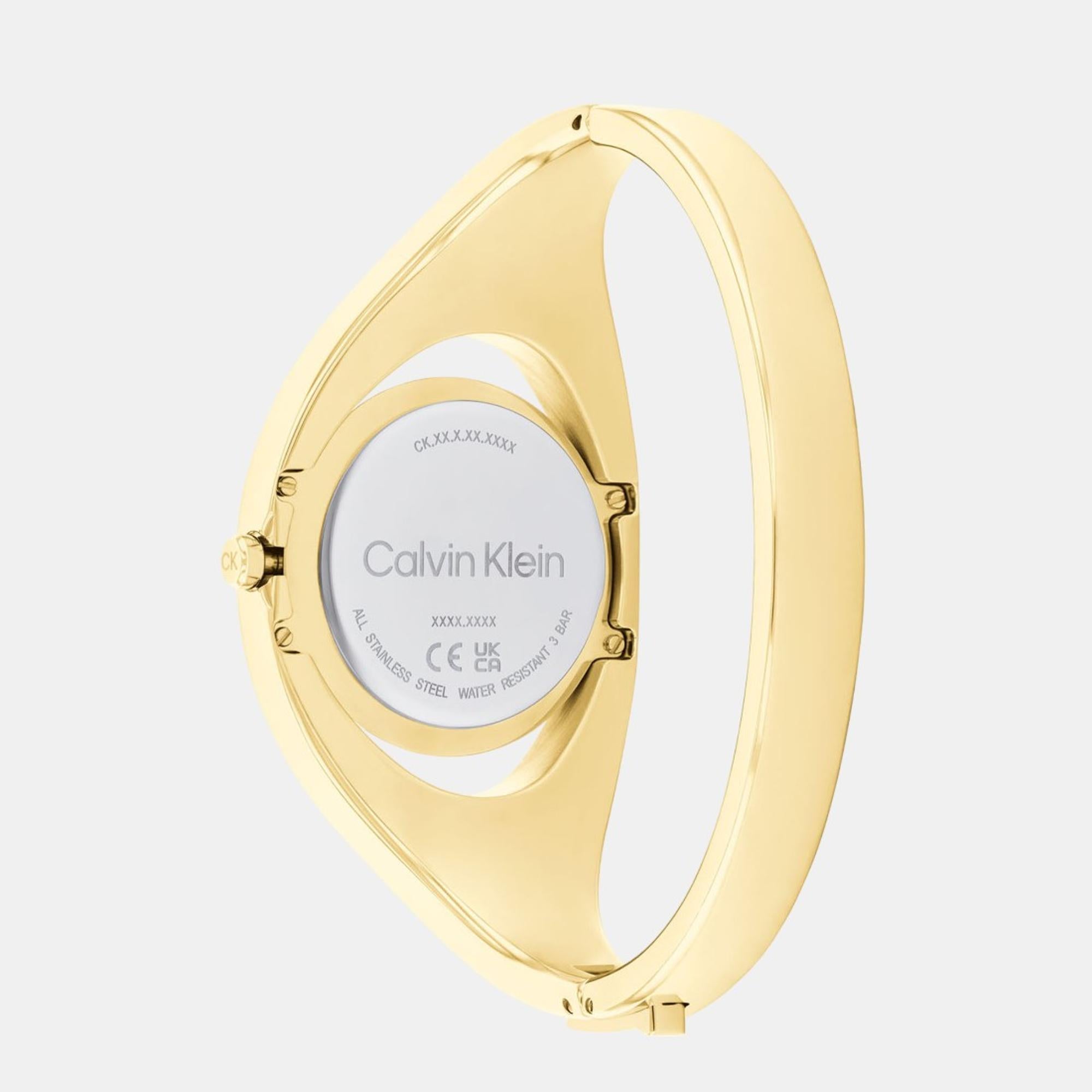 Calvin Klein Women Round Champagne watch