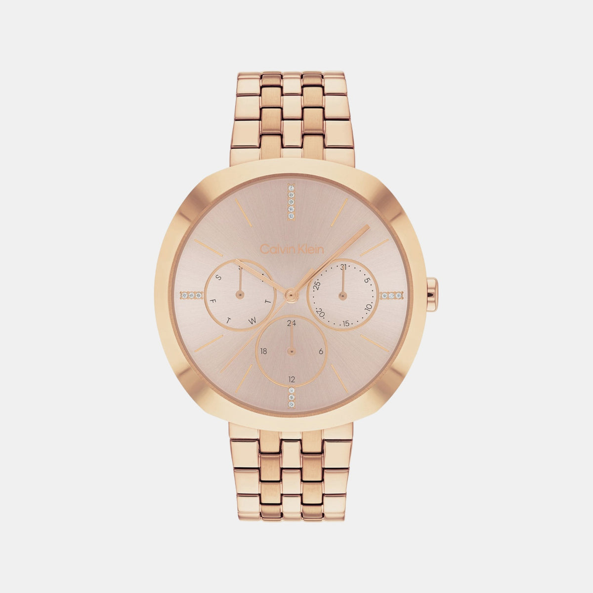 Women Quartz Gold Dial Multi-Function Stainless Steel Watch 25200419