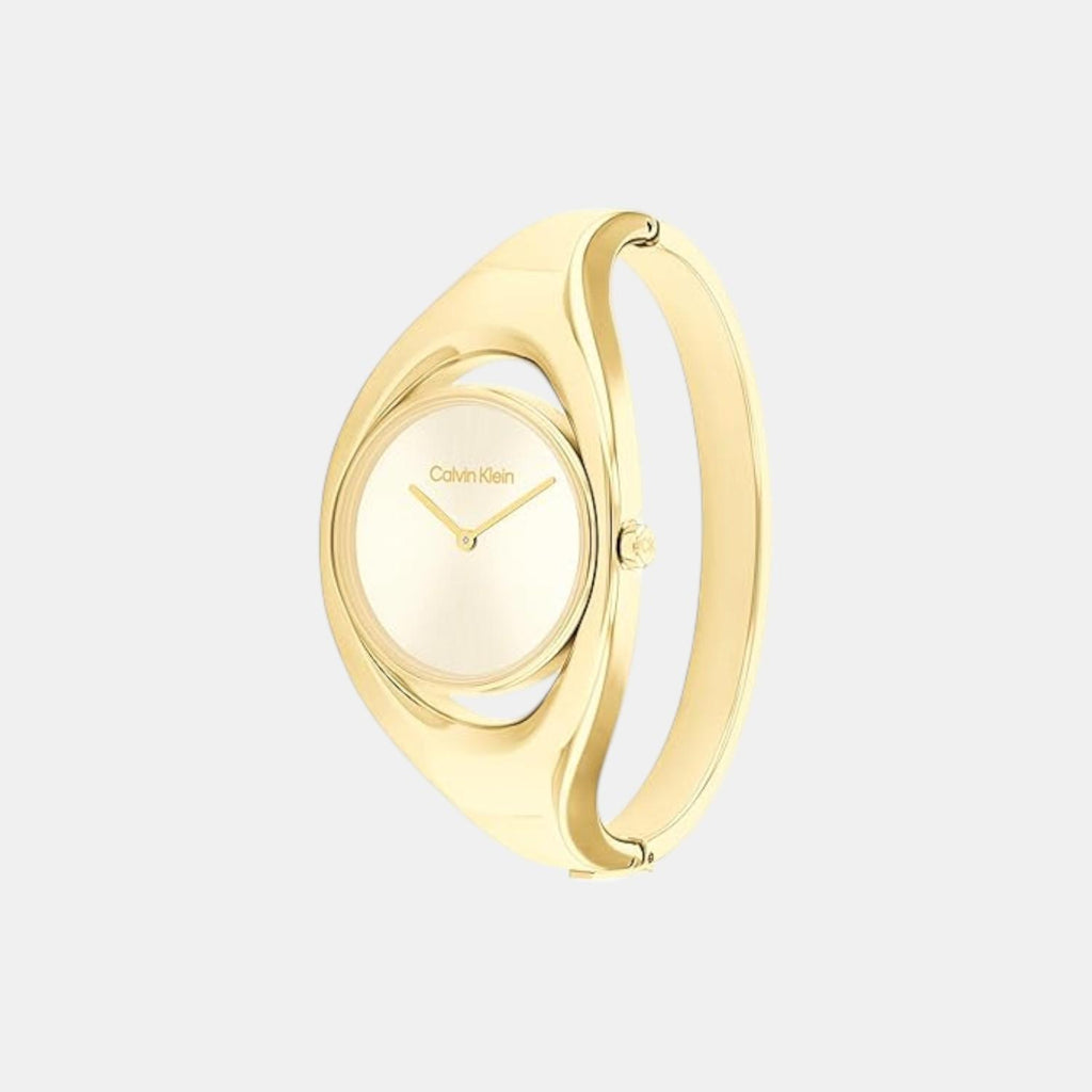 Ck Elation Women Quartz Champagne Dial Analog Stainless Steel Watch 25200422