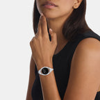 Women Quartz Black Dial Analog Stainless Steel Watch 25200423