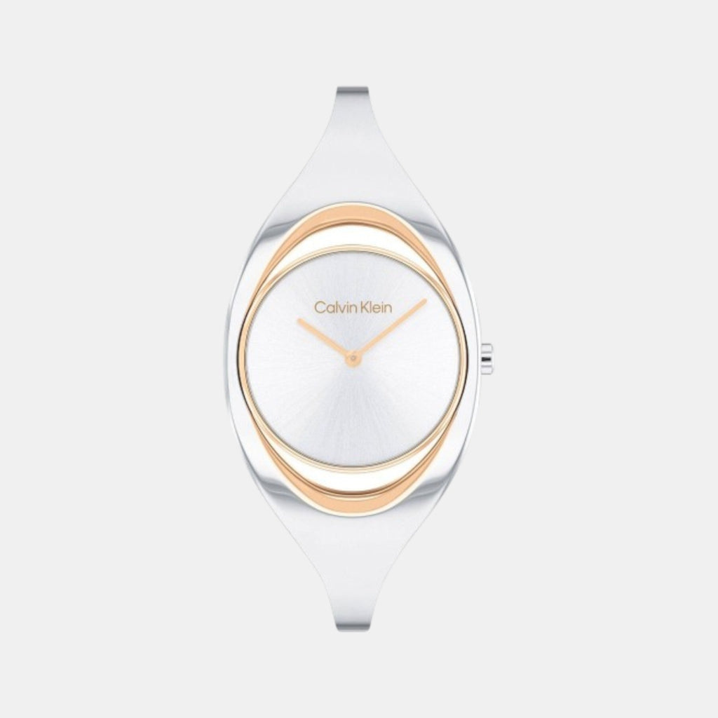 Ck Elation Women Quartz Silver Dial Analog Stainless Steel Watch 25200424