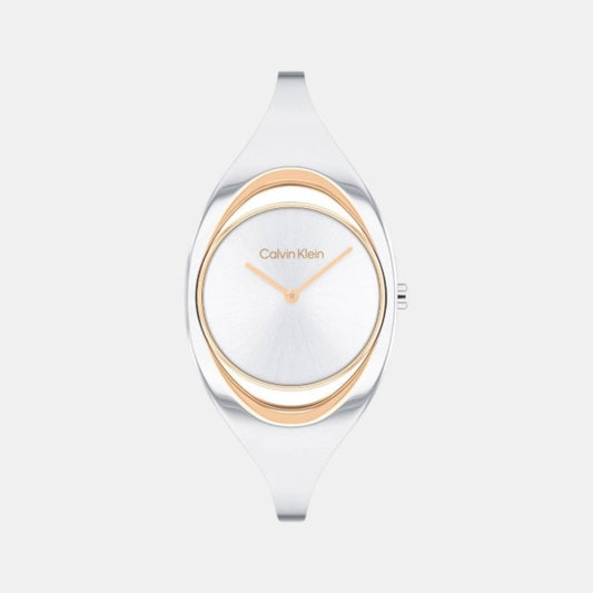 Ck Elation Women Quartz Silver Dial Analog Stainless Steel Watch 25200424