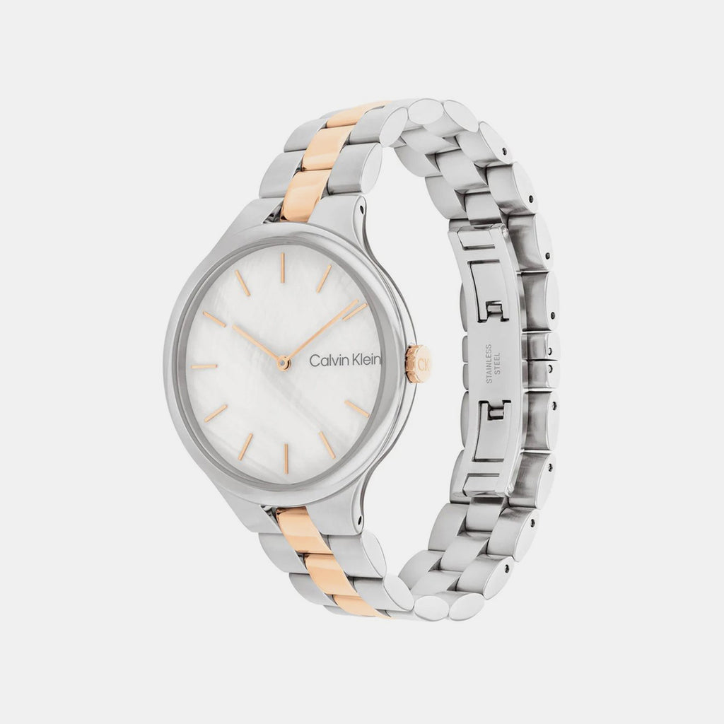 Linked Women Quartz White Dial Analog Stainless Steel Watch 25200428