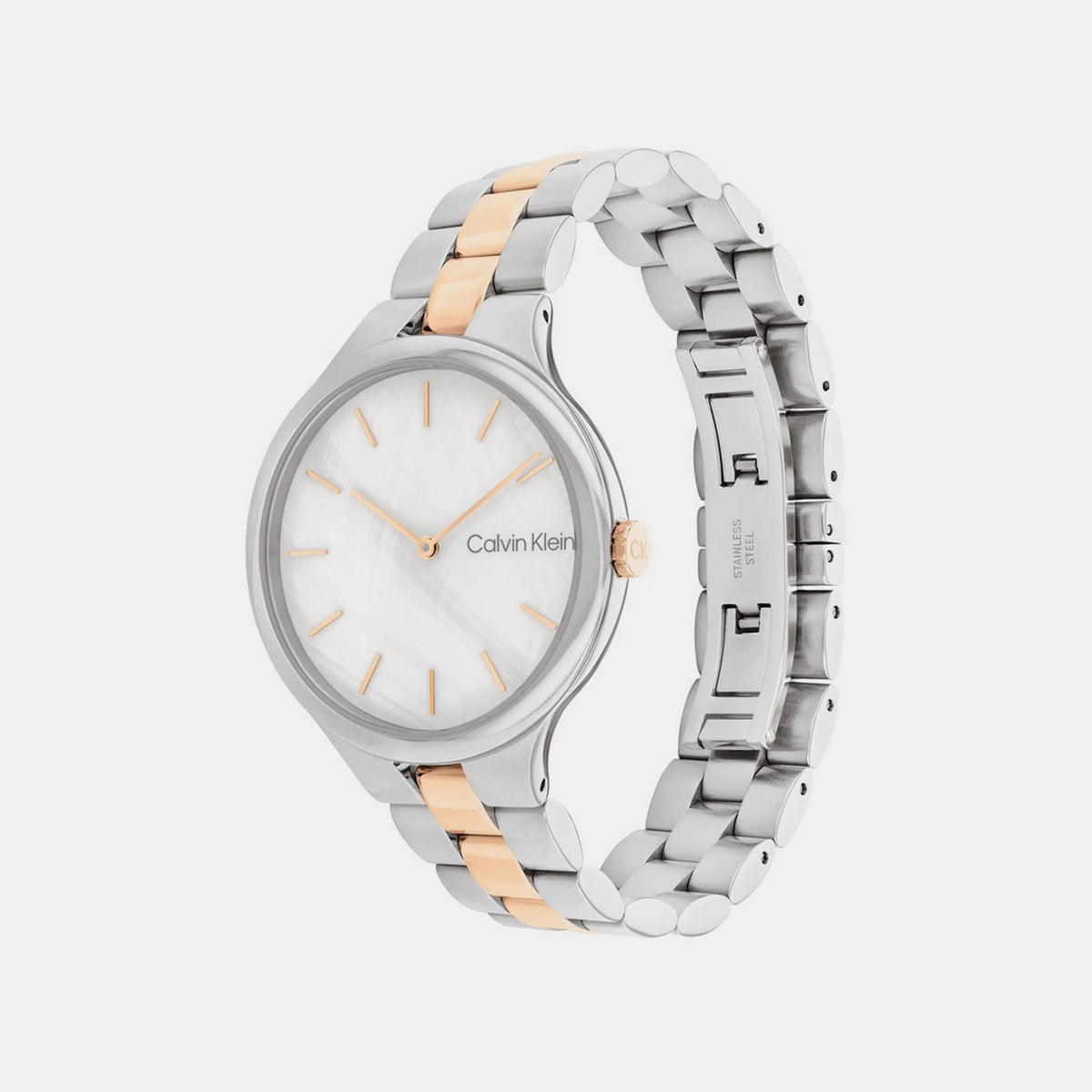 Linked Women Quartz Mother Of Pearl Dial Analog Stainless Steel Watch 25200428