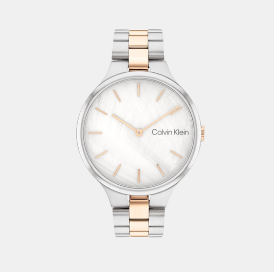 Linked Female White Analog Stainless Steel Watch 25200428