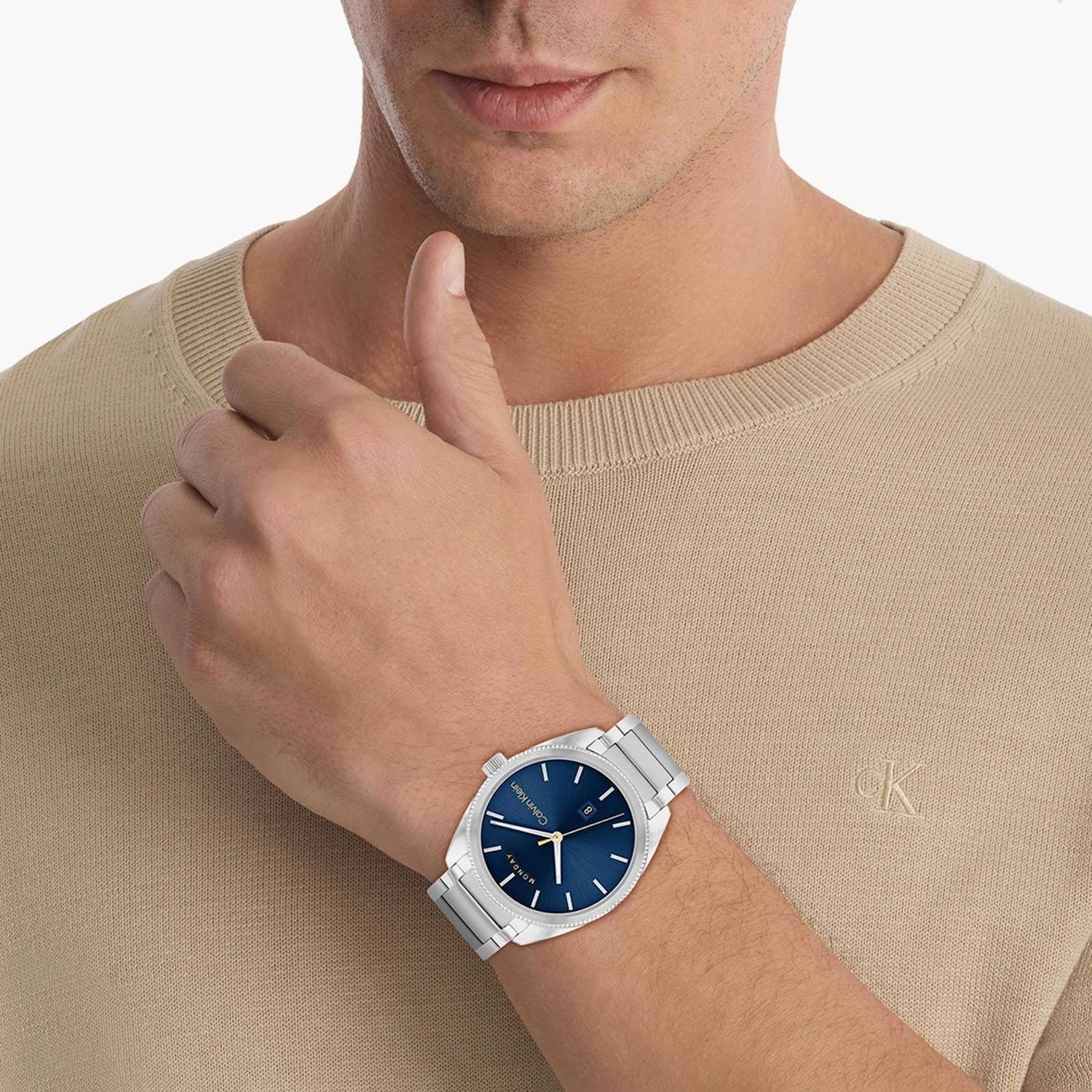 Progress Men Quartz Blue Dial Analog Stainless Steel Watch 25200446