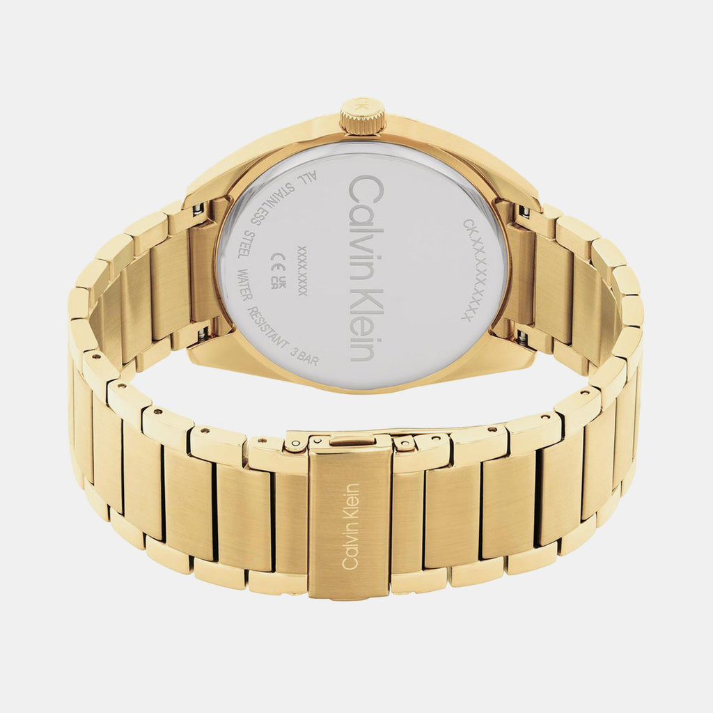 Progress Men Quartz Gold Dial Analog Stainless Steel Watch 25200447