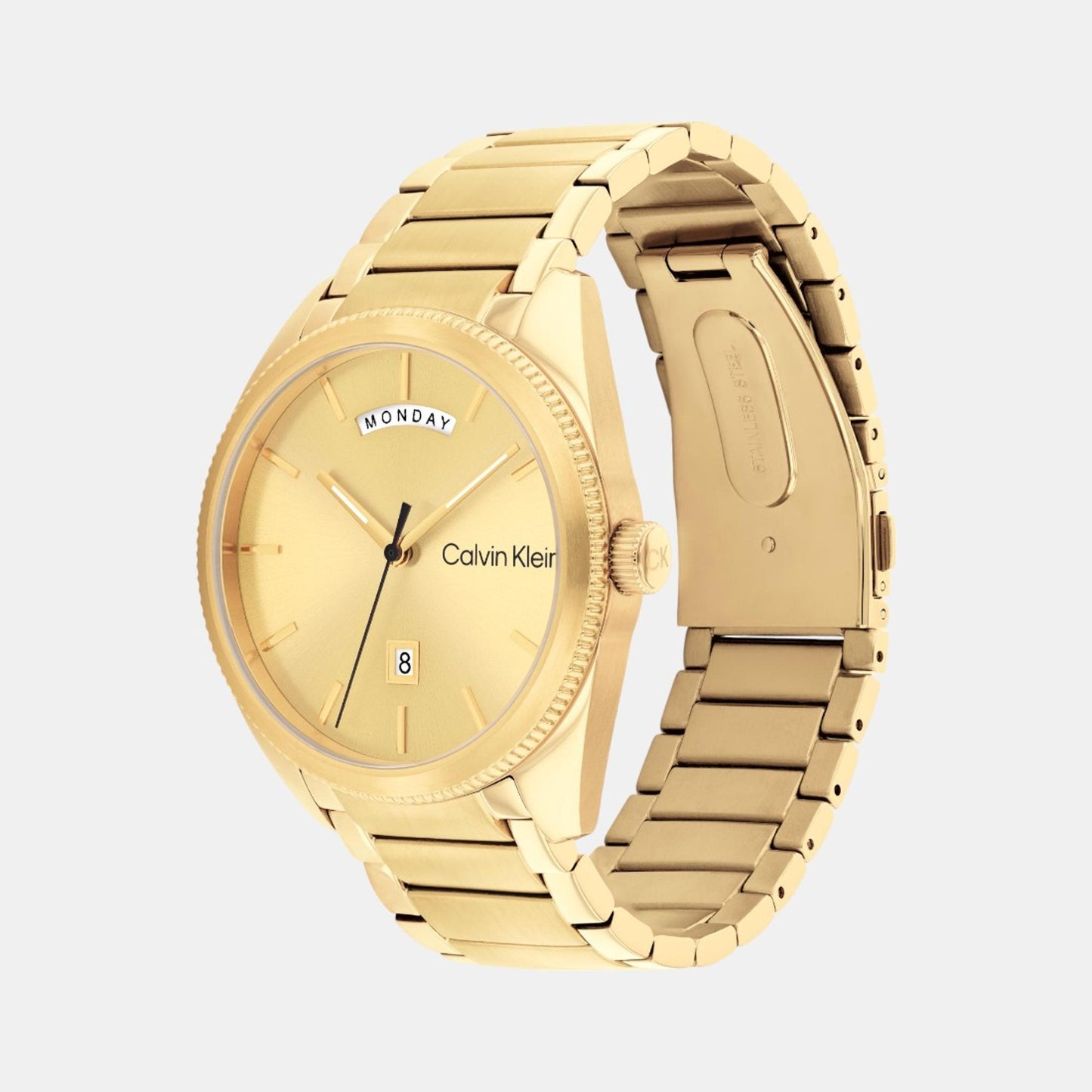 Men Analog Gold Stainless Steel Watch 25200447