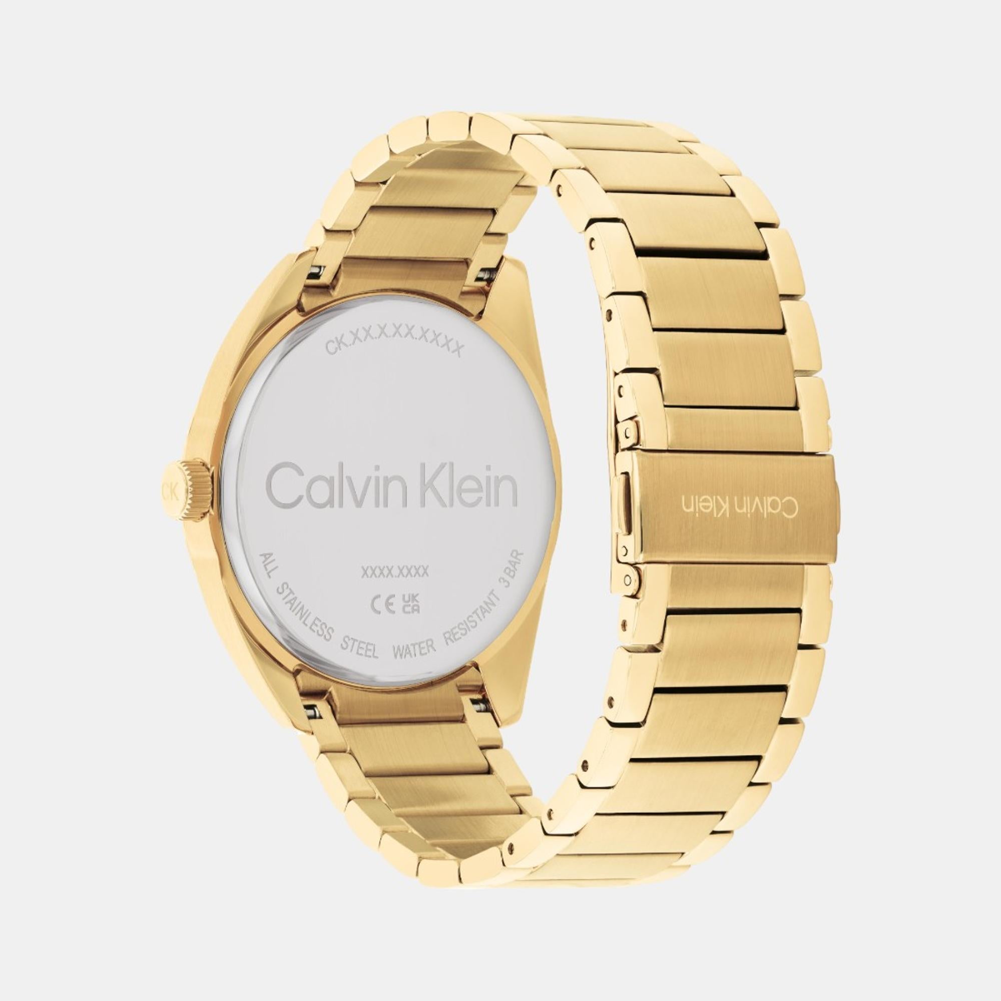 Calvin Klein Men Round Gold watch