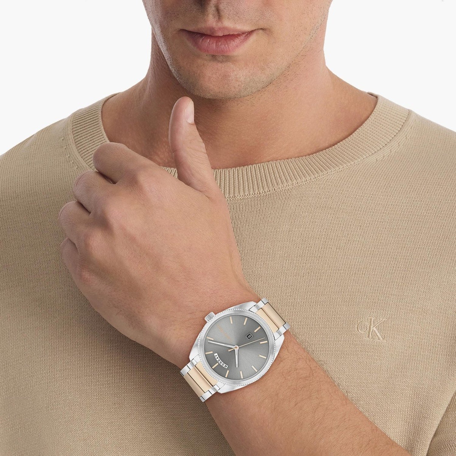 Progress Men Quartz Grey Dial Analog Stainless Steel Watch 25200449