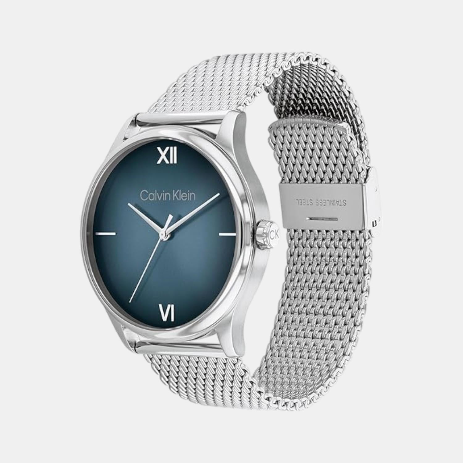 Ascend Men Quartz Blue Dial Analog Stainless Steel Watch 25200450