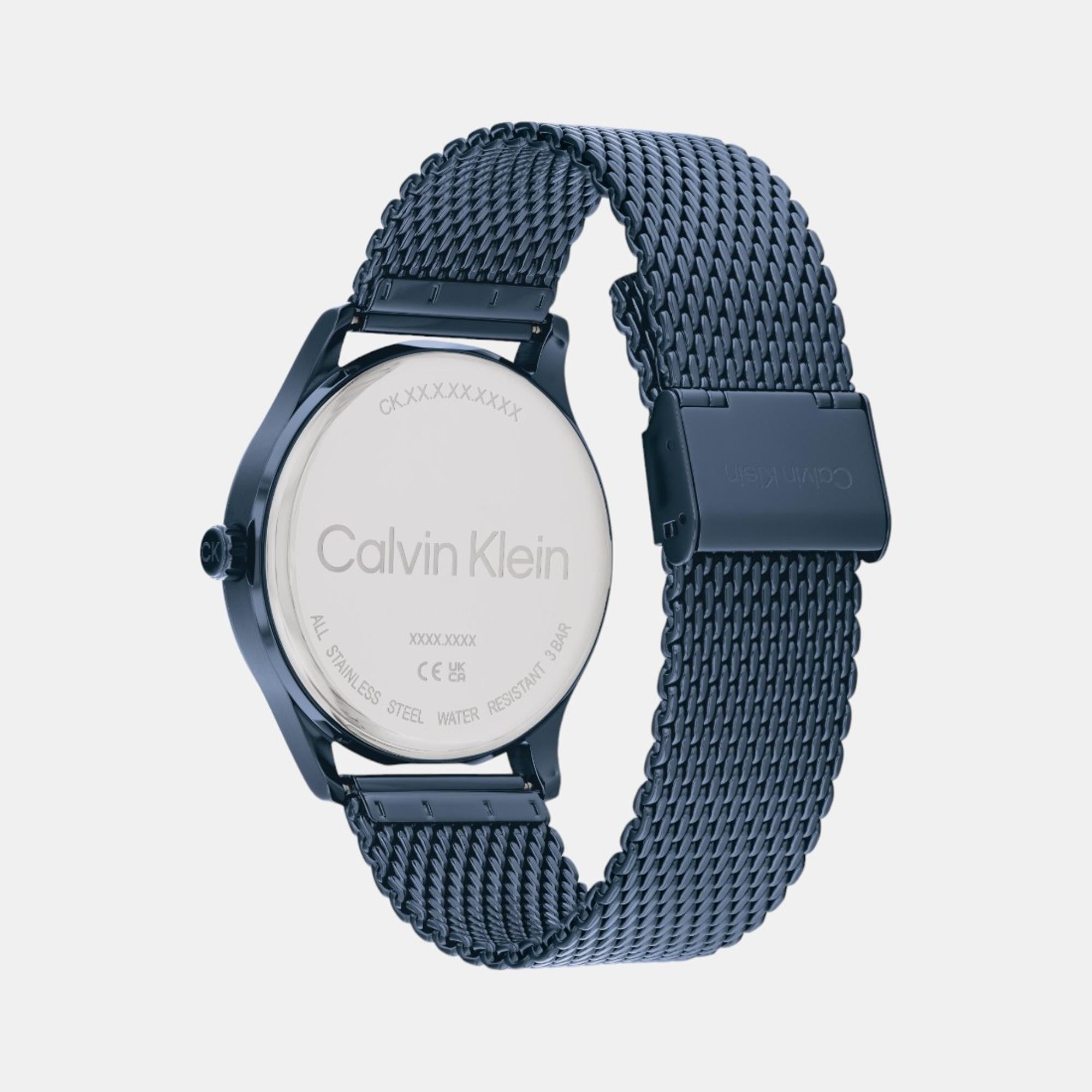 Calvin Klein Men Round Blue watch
