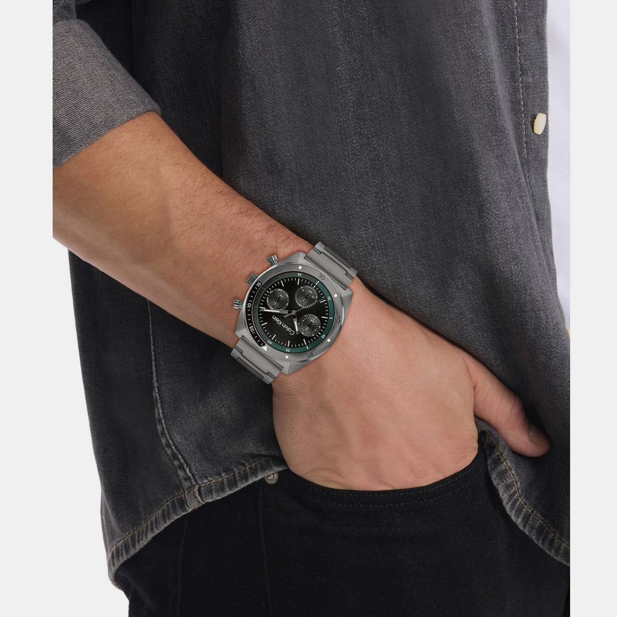 Calvin Klein Stainless Steel Tonneau watch