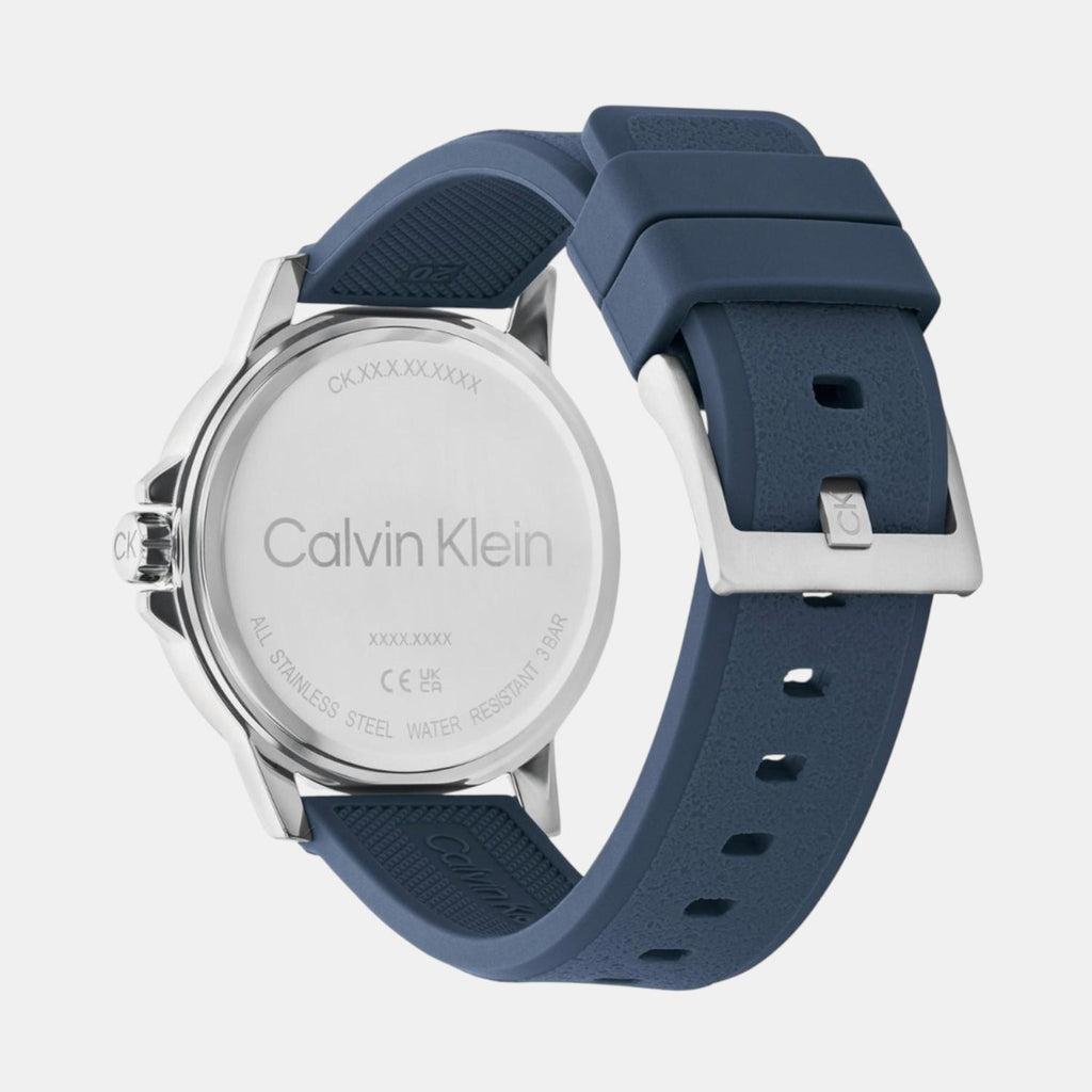 Ck Reset Men Quartz Blue Dial Analog Leather Watch 25200470