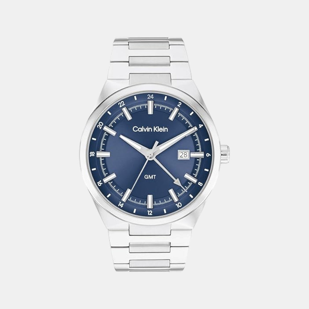Distinguish Men Quartz Blue Dial Analog Stainless Steel Watch 25200488