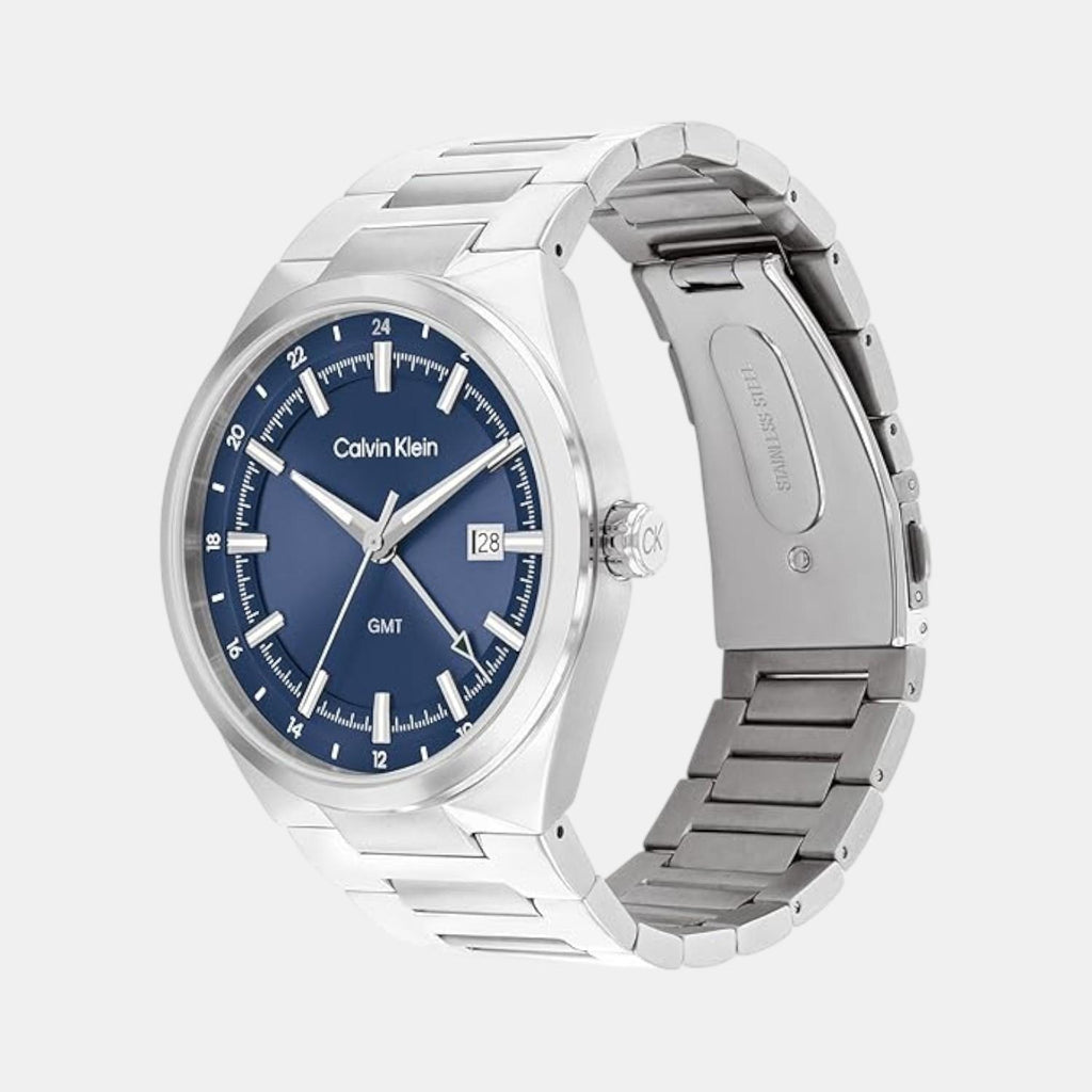 Distinguish Men Quartz Blue Dial Analog Stainless Steel Watch 25200488