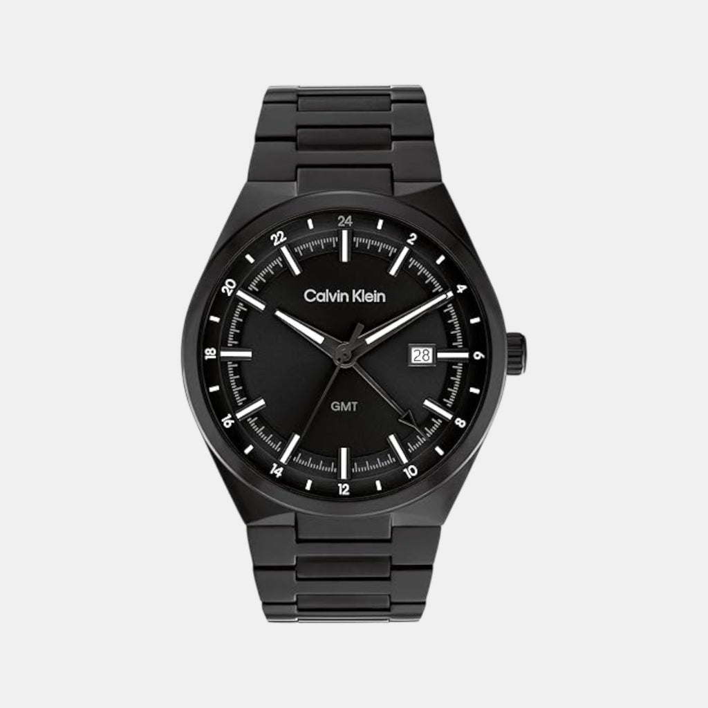 Distinguish Men Quartz Black Dial Analog Stainless Steel Watch 25200490