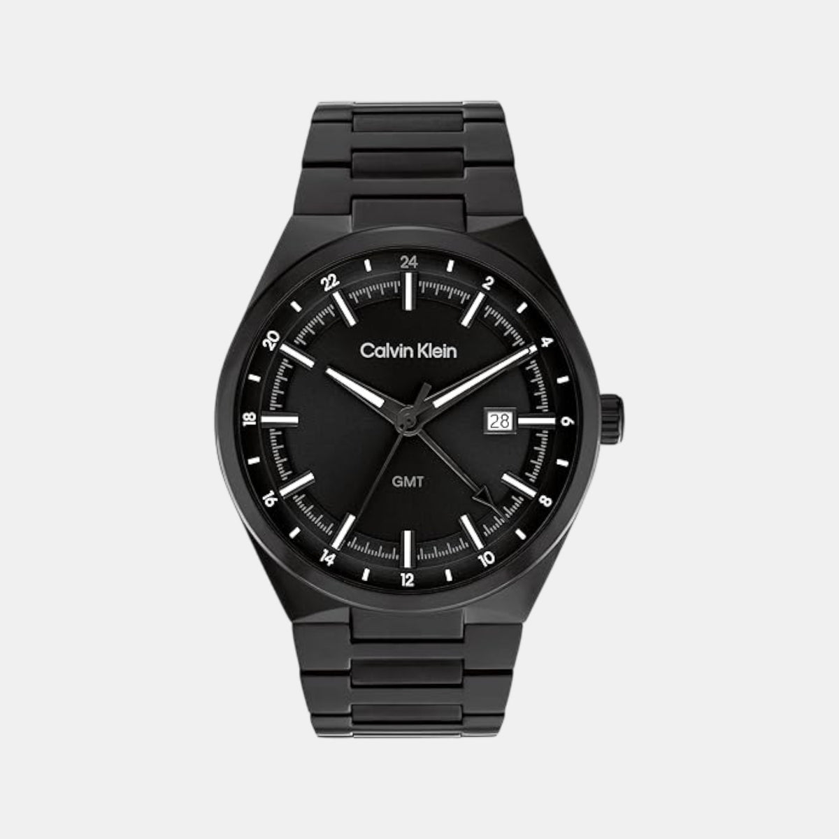 Distinguish Men Quartz Black Dial Multi-Function Stainless Steel Watch 25200490