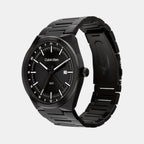 Distinguish Men Quartz Black Dial Analog Stainless Steel Watch 25200490